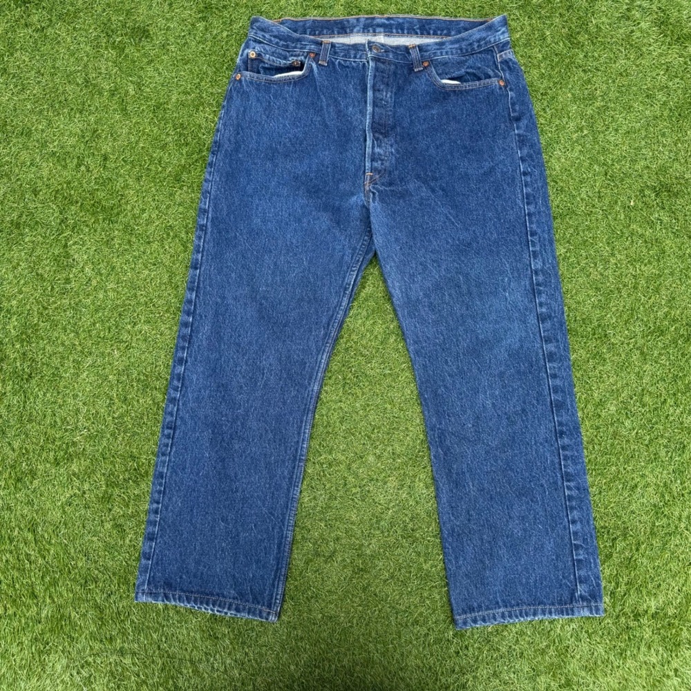 Vintage Levi's 501 Jeans Mens Straight Leg Button Fly Blue Denim Size 34x27